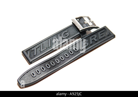 Rubber strap for Breitling Aerospace repetition minutes titanium gents wristwatch Stock Photo