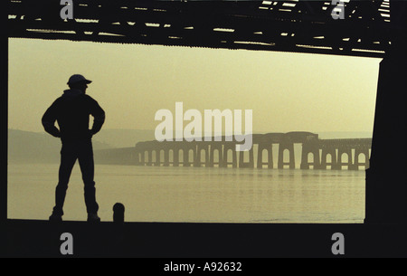 Tay Rail Bridge Dundee Scotland Stock Photo