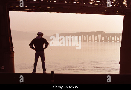 Tay Rail Bridge Dundee Scotland Stock Photo