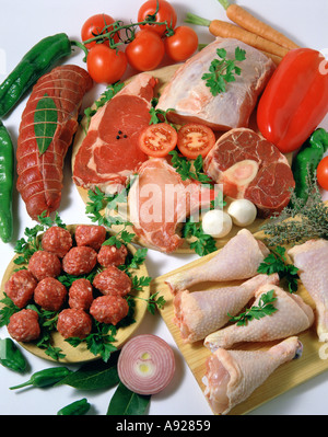 Assorted meat Stock Photo