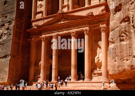Lower part of the Treasury at Petra in Jordan Stock Photo