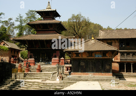 Nepali pagoda Gokarna Mahadev Temple Kathmandu Nepal Stock Photo