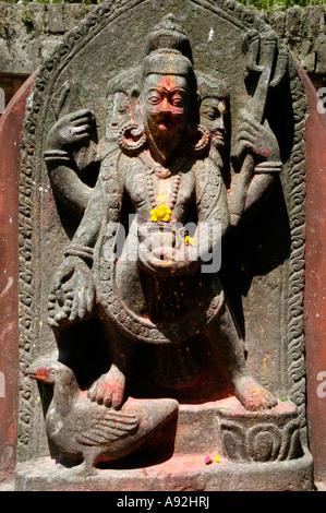 Sculpture of Brahma Gokarna Mahadev Temple Kathmandu Nepal Stock Photo