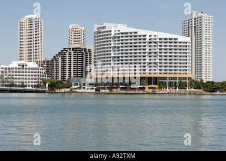 Miami Florida,Brickell Key,Biscayne Bay,high rise skyscraper skyscrapers building buildings condominium residential apartment apartments housing,Manda Stock Photo
