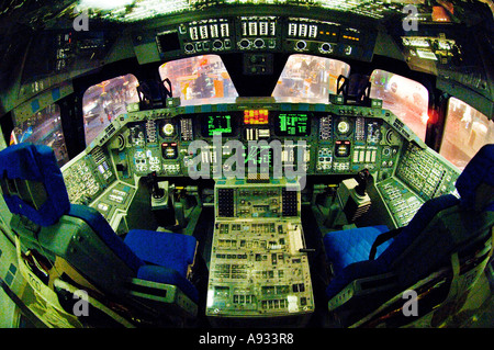 An astronaut inside a NASA Command Module, 1970s.Artist: NASA Stock ...