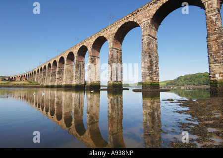 The Royal Border Bridge at Berwick upon Tweed which carries GNER and Virgin trains Stock Photo