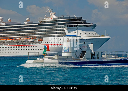 George Town Grand Cayman Carnival Miracle cruise ship Nautilus semisubmersible Stock Photo