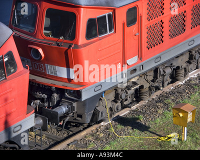 fill up fuel the train filling station service DB Stock Photo