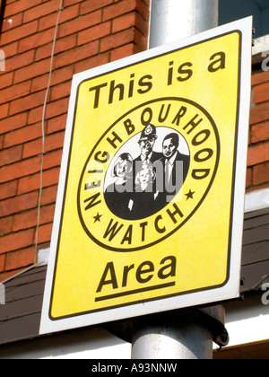 Generic neighbourhood watch sign outside house in UK Stock Photo