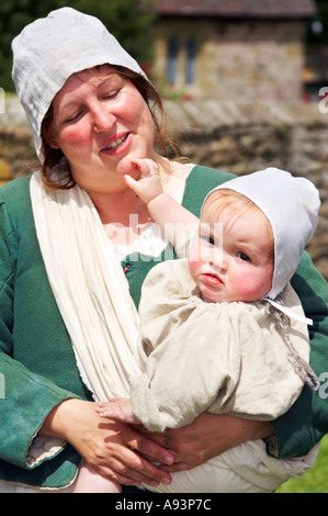 Mother Holding Baby Civil War Period Wardour Castle Regiment Stock Photo