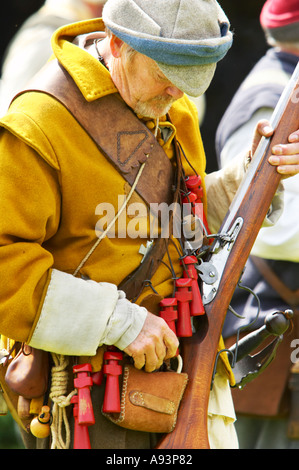 English Civil War musketeer, firing musket, smoke army soldier soldiers ...