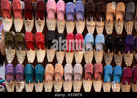 Arabic slippers in the Textile Souk in Bur Dubai, Dubai, United Arab ...