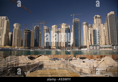 New property being built at Dubai Marina United Arab Emirates Stock Photo