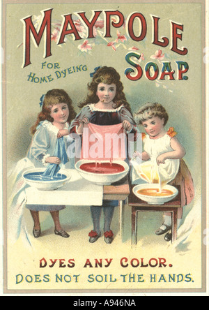 Maypole Soap for Home Dyeing magazine insert advertisement circa 1900 Stock Photo