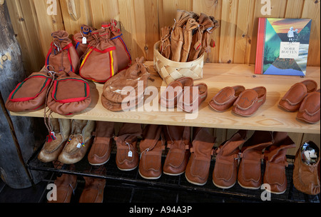 Bags and shoe Souvenirs, Kiruna, Lapland, Sweden Stock Photo