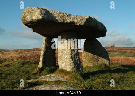 The prehistoric monument of Lanyon Quoit near Madron, Cornwall, England, UK. Stock Photo