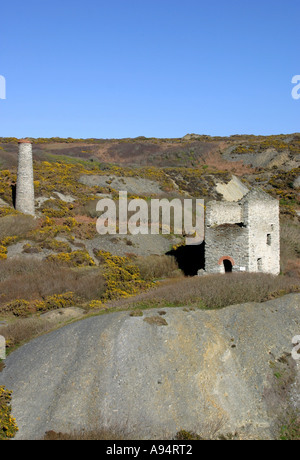 Blue Hills tin mine Trevellas St Agnes Cornwall UK Stock Photo