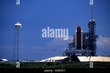 Space shuttle on the launch pad at Cape Kennedy in Florida Stock Photo