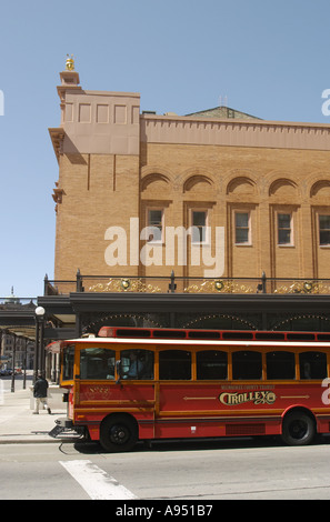 WISCONSIN Milwaukee Trolley alongside Pabst Theater  Stock Photo