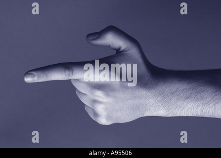 Hand making gun sign Stock Photo