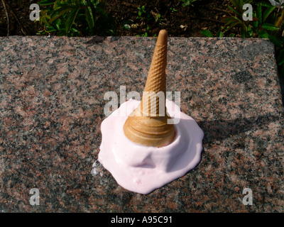 dropped ice cream Stock Photo