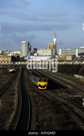 Birmingham city centre seen from Small Heath, West Midlands, England, UK Stock Photo