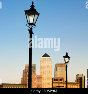 canary wharf london england uk in the evening sun Stock Photo