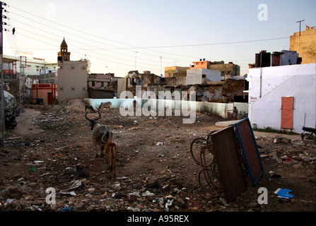 Bhuj town centre in 2007 being rebuilt after 2001 Gujarat earthquake, India Stock Photo