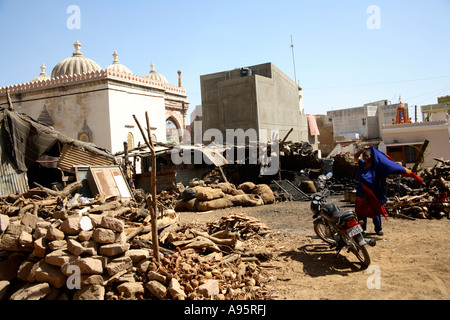 Bhuj townscape in 2007, being rebuilt after 2001 Gujarat earthquake, India Stock Photo