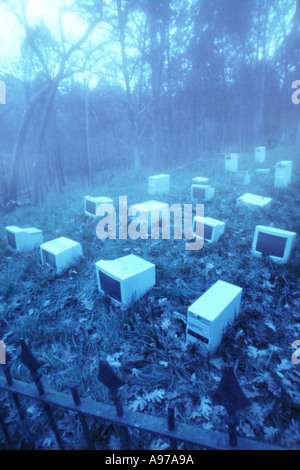 computer graveyard old computers Stock Photo