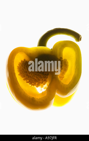 Yellow pepper backlit FoodCollection Stock Photo