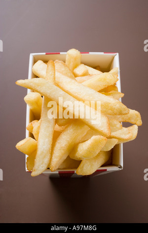 Chips in striped box FoodCollection Stock Photo