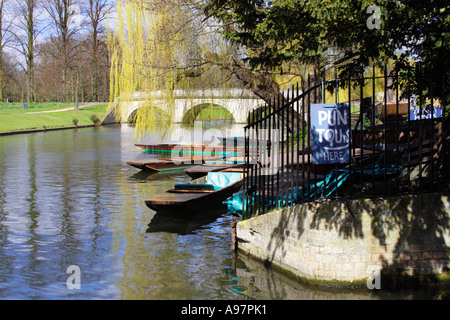 Punts on the river Cam in Cambridge. Stock Photo