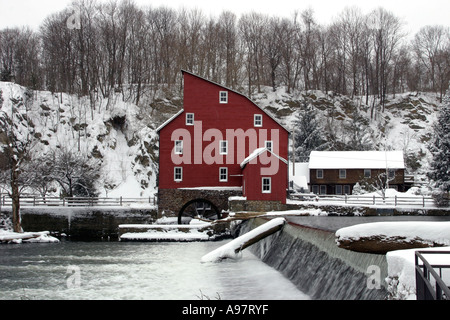 Clinton's landmark Red Mill, located in Hunterdon County, New Jersey Stock Photo