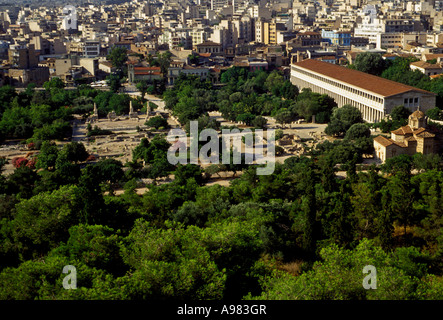 Ancient Agora Athens Attica Greece Europe Stock Photo