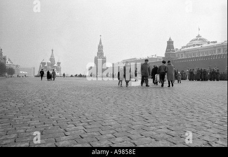 Red Square in Moscow in the last days of the Soviet Union. Stock Photo