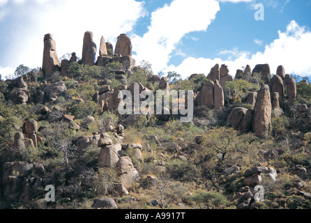 Rocky outcrops near Harer Ethiopia Stock Photo