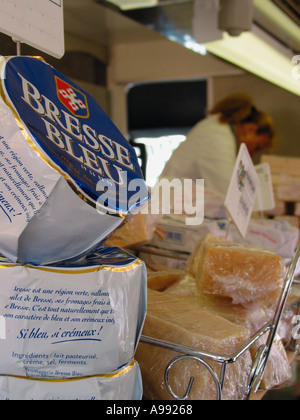 French Cheese Stall Stock Photo