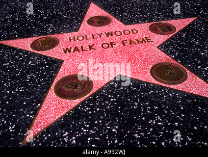 Hollywood Walk of Fame star in sidewalk in Hollywood Los Angeles California USA Stock Photo