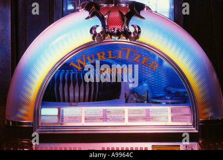 Close up of a classic Wurlitzer jukebox Stock Photo