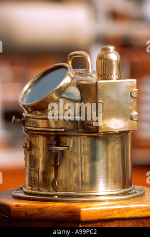 Old nautical compass binnacle in wooden box Stock Photo - Alamy