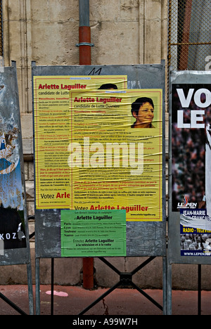 437 an election poster of french presidential candidate arlette laguiller during her campaign to gain office in 2007 Stock Photo