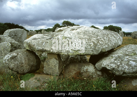 Alignment of standing stones at Carnac in Brittany Stock Photo