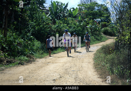 Mountain biking Ciboa Valley Dominican Republic Hispaniola Caribbean Stock Photo