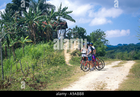 Mountain biking Ciboa Valley Dominican Republic Hispaniola Caribbean Nick Hanna 2003 Stock Photo