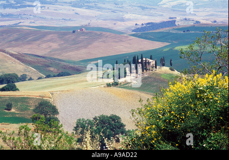 Tuscan View South of Siena Italy Stock Photo
