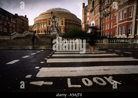 Zebra crossing leading to The Royal Albert Hall in London city England UK Stock Photo