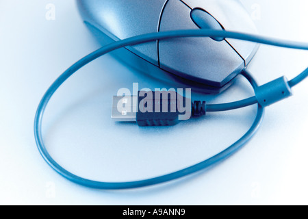 Computer mouse with USB connector Stock Photo
