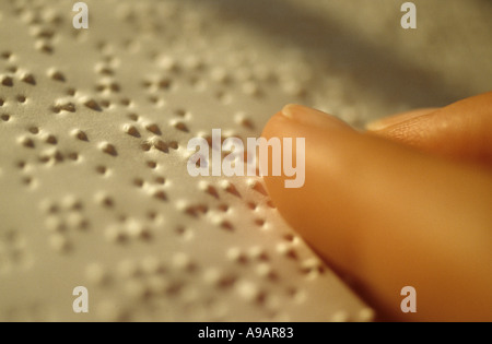 reading Braille Stock Photo