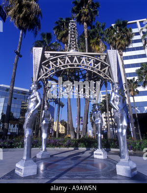 SILVER FOUR LADIES OF HOLLYWOOD GAZEBO WALK OF FAME HOLLYWOOD BOULEVARD LOS ANGELES CALIFORNIA USA Stock Photo